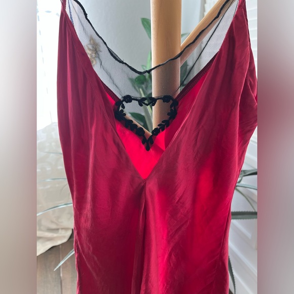 Vintage Victoria’s Secret  silk heart cut out mesh spaghetti strap mini dress - Picture 3 of 4